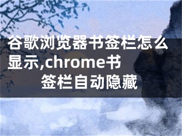 谷歌浏览器书签栏怎么显示,chrome书签栏自动隐藏