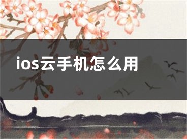 ios云手机怎么用