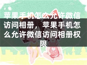 苹果手机怎么允许微信访问相册，苹果手机怎么允许微信访问相册权限 