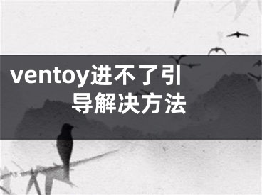 ventoy进不了引导解决方法 