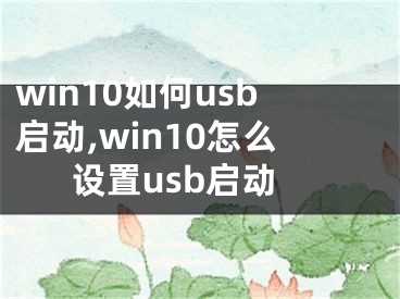 win10如何usb启动,win10怎么设置usb启动