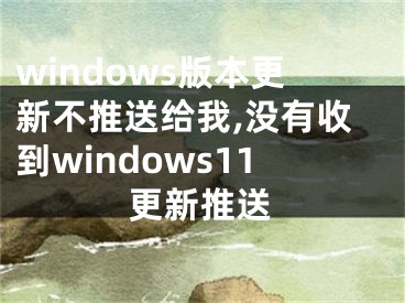 windows版本更新不推送给我,没有收到windows11更新推送