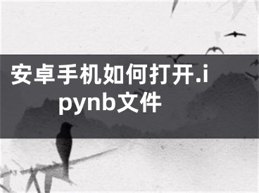 安卓手机如何打开.ipynb文件