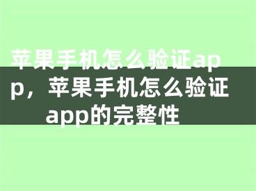 苹果手机怎么验证app，苹果手机怎么验证app的完整性