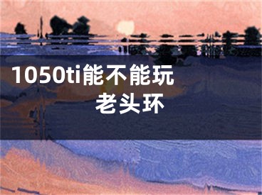 1050ti能不能玩老头环