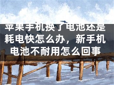 苹果手机换了电池还是耗电快怎么办，新手机电池不耐用怎么回事