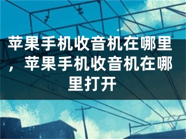 苹果手机收音机在哪里，苹果手机收音机在哪里打开
