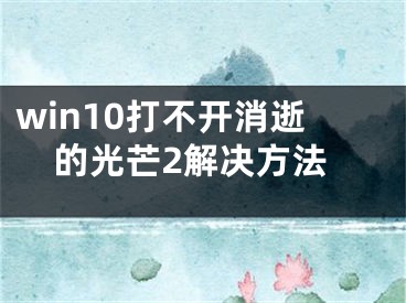 win10打不开消逝的光芒2解决方法