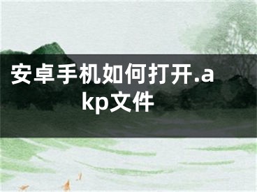 安卓手机如何打开.akp文件