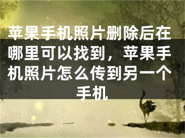 苹果手机照片删除后在哪里可以找到，苹果手机照片怎么传到另一个手机