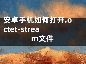 安卓手机如何打开.octet-stream文件