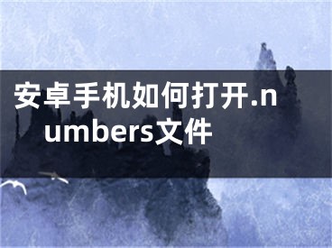 安卓手机如何打开.numbers文件