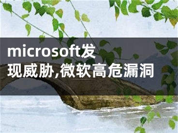 microsoft发现威胁,微软高危漏洞