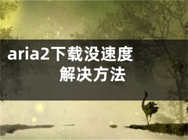 aria2下载没速度解决方法