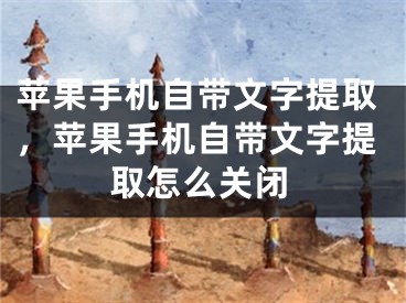 苹果手机自带文字提取，苹果手机自带文字提取怎么关闭