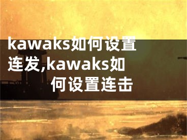 kawaks如何设置连发,kawaks如何设置连击