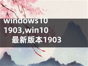 windows10 1903,win10最新版本1903