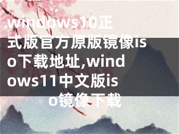 windows10正式版官方原版镜像iso下载地址,windows11中文版iso镜像下载
