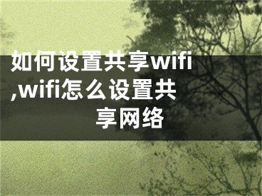 如何设置共享wifi,wifi怎么设置共享网络