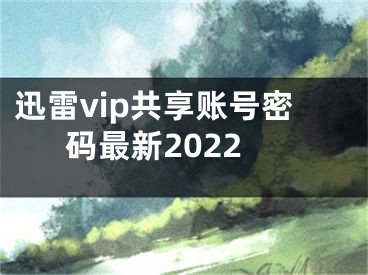 迅雷vip共享账号密码最新2022