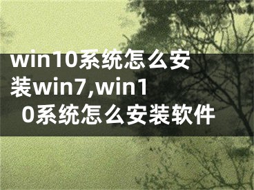 win10系统怎么安装win7,win10系统怎么安装软件