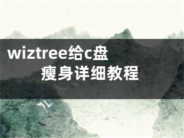 wiztree给c盘瘦身详细教程