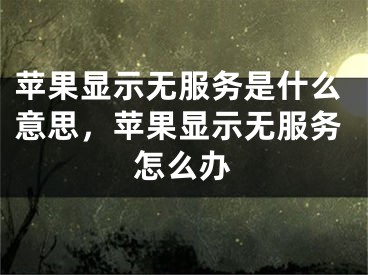 苹果显示无服务是什么意思，苹果显示无服务怎么办