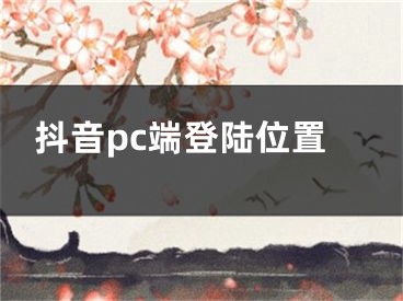 抖音pc端登陆位置