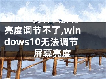 win10为什么屏幕亮度调节不了,windows10无法调节屏幕亮度