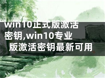 win10正式版激活密钥,win10专业版激活密钥最新可用