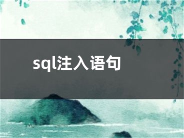 sql注入语句