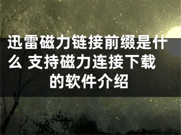 迅雷磁力链接前缀是什么 支持磁力连接下载的软件介绍