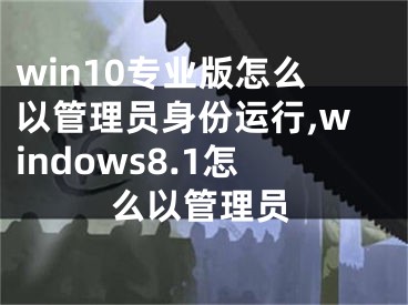 win10专业版怎么以管理员身份运行,windows8.1怎么以管理员