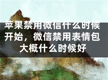 苹果禁用微信什么时候开始，微信禁用表情包大概什么时候好