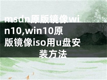 msdn原版镜像win10,win10原版镜像iso用u盘安装方法