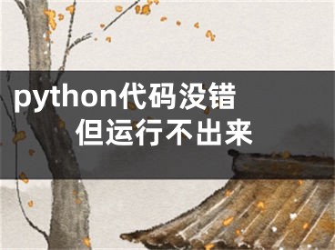 python代码没错但运行不出来