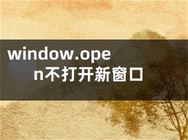 window.open不打开新窗口