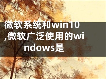 微软系统和win10,微软广泛使用的windows是