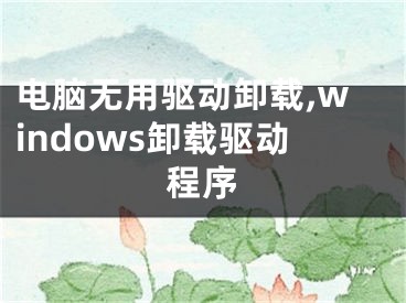 电脑无用驱动卸载,windows卸载驱动程序