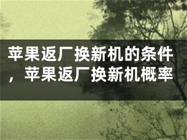 苹果返厂换新机的条件，苹果返厂换新机概率