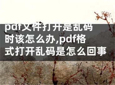 pdf文件打开是乱码时该怎么办,pdf格式打开乱码是怎么回事