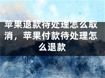 苹果退款待处理怎么取消，苹果付款待处理怎么退款