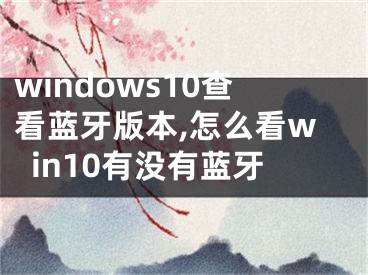 windows10查看蓝牙版本,怎么看win10有没有蓝牙