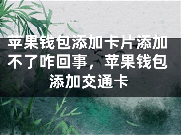 苹果钱包添加卡片添加不了咋回事，苹果钱包添加交通卡