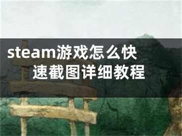 steam游戏怎么快速截图详细教程