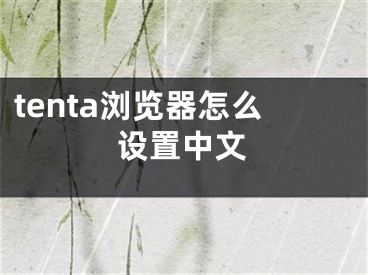 tenta浏览器怎么设置中文