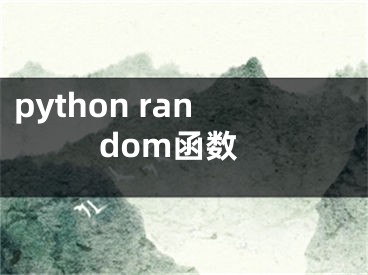 python random函数
