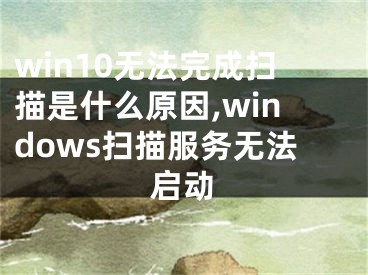 win10无法完成扫描是什么原因,windows扫描服务无法启动