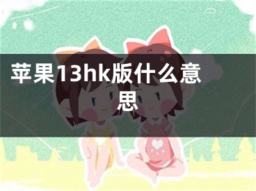 苹果13hk版什么意思