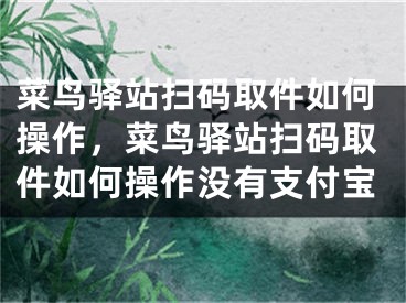 菜鸟驿站扫码取件如何操作，菜鸟驿站扫码取件如何操作没有支付宝